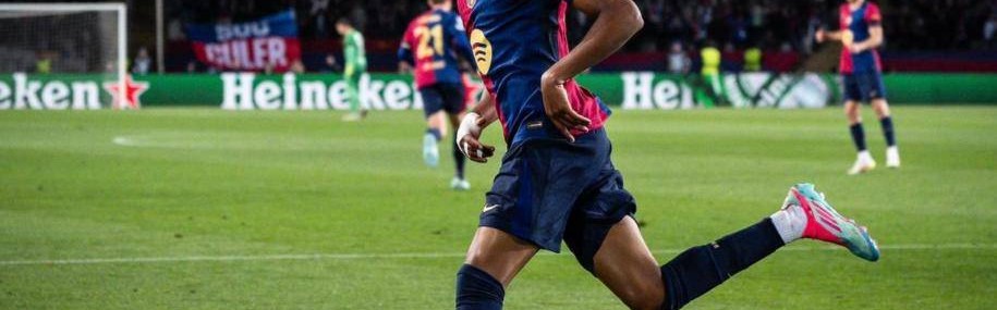 亚马尔超越姆巴佩创欧冠新史，巴萨2-1翻盘直通欧冠16强